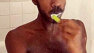 Brunette shares kisses in dorm