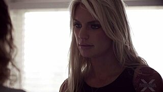 Beautiful blonde Rachael Cavalli in hot erotic scene
