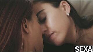 Asian babe and girlfriend indulge in hot lesbian sex