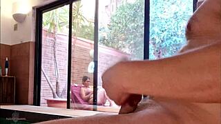 My stepson shows neighbors his big cock