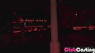 A shy girl with the dream to become a stripper by casting