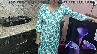 Indian stepmom seduces stepson in the kitchen passionately