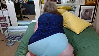 Blue granny panties drive me wild for Luke’s curvy body