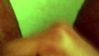 Man and girl take shower together, rubbing cocks and asses