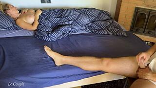 Horny blonde milf notices roommate, joins with enthusiasm