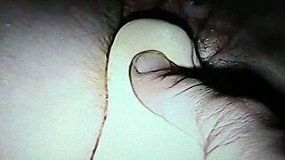 Cum running out of dildo fucked wife