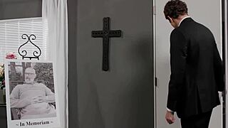 Tattooed GILF Ruby Soaked in Cum by Jayden During Condolences