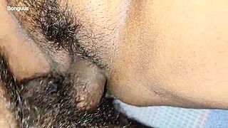 Sharing bed with stepmom turns horny at midnight, ass dripping cum, clothes ripped in close up