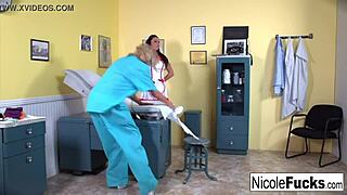Hot Nicole fucks lesbian doctor in exam room