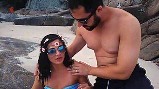 Wild Beach Sex in Open Air with Naturist Flashing Clit!