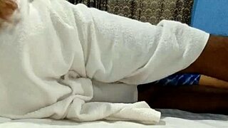 indian milf cheats with husband's friend in hotel moaning loudly