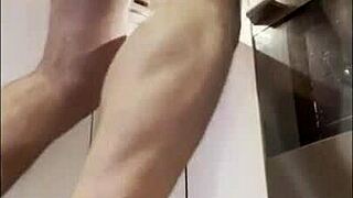 spycamera caught wife’s legs spread for big cock