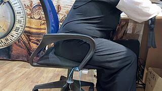 An Arab girl indulges in solo play while watching adult content