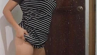 Sexy stepmother dances and flashes buttocks before wedding