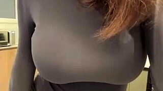jerking off on stepmom's huge milky tits during outdoor steamy session.