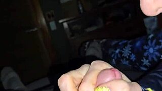 A hot woman is making love with her husband in words