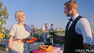 Cock Hungry Socialite Dee Deepthroats Server at Party