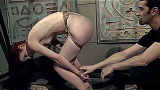 REDHEAD GETS HARD TRAINING IN STRICT ROPE BONDAGE!