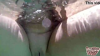 Blonde Nina Kayy Rides Huge Dildo By The Pool Softly