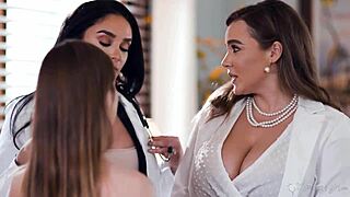 nadia, natasha, sheena in hot lesbian milf threesome