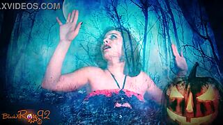 Ghostly ghoulfriend gives steamy jerk-off instructions in costume!