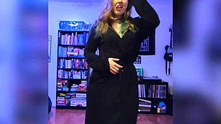The sexiest striptease in black lingerie with a rock and roll vibe