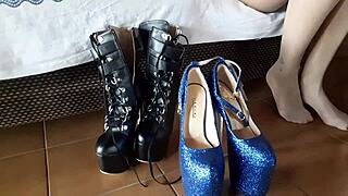 I have a great passion for patent leather shoes with very high heels