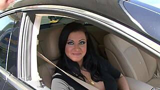 Black-haired slut in high heels rides big cock with wild passion. Stockings and lingerie add to the steamy scene.