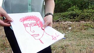 The artist was given an apple for his drawings, but it wasn't enough