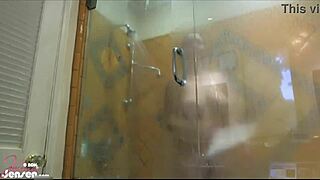 Jelena Jensen shakes her perfect tits after a hot shower 😍 with big natural assets