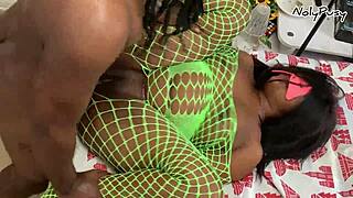 In the pouring rain, the desperate babe gets her big pussy fucked hard by her boy without a condom.