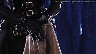 Arya Grander in a new latex rubber skirt