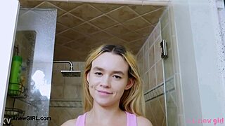 Shy Teen Blonde Takes A Relaxing Shower