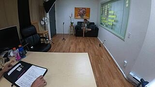 nataly dewalt in casting, sucking and gagging on that big cock