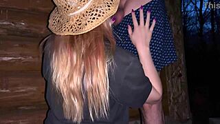 Pregnant milf bent over for raw sex at barn