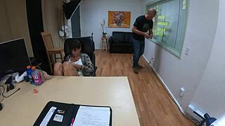 nataly dewalt in casting, sucking and gagging on that big cock