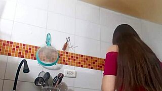 Colombiana Latina Aunt Masturbates for Stepson in Tight Leggings
