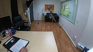 nataly dewalt in casting, sucking and gagging on that big cock