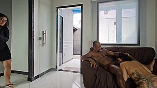 Caught my friend drilling a curvy babe’s tight wet hole