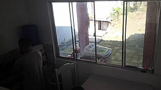 Corno, uh, deaf husband washes dishes while wife screws!