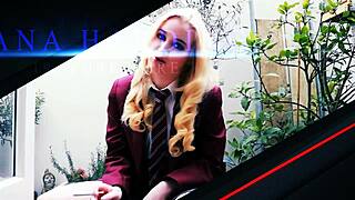 Eighteen-year-old british redhead casually sucks and swallows cum