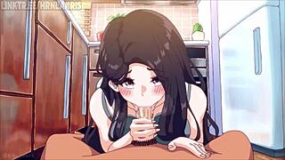 Milf Kitchen Sex with Blowjob and Creampie by Lakrishub.