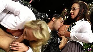 Wow! Cosplay FFM Threesome with Big Boobs and Butts in Uniform!