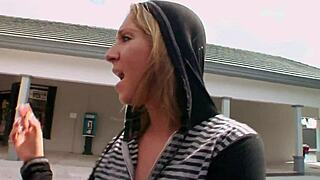 Jaelyn fox gets her shaved pussy licked and fucked doggystyle.