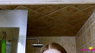 Skinny Teen Brunette Strips After Steamy Shower!