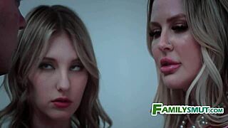 Step Mom Joins Teen and MILF in Sinful Threesome Spin with Mother-in-Law
