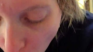 Damn! A smoke break turns into a wild blowjob with cum in mouth