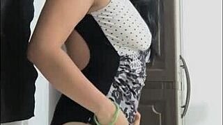 Mature busty stepmom shows off her huge natural tits in exhibition