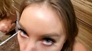 Monika fox has fast sex and blowjob in hallway