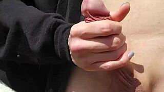 outdoors reach around and fingering feels amazing